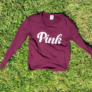PINK victoria’s secret maroon long sleeve shirt